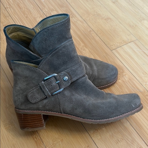 Stuart Weitzman Shoes - Stuart Weitzman Dark Gray Brown Suede Ankle Boots size Women’s 8.5
